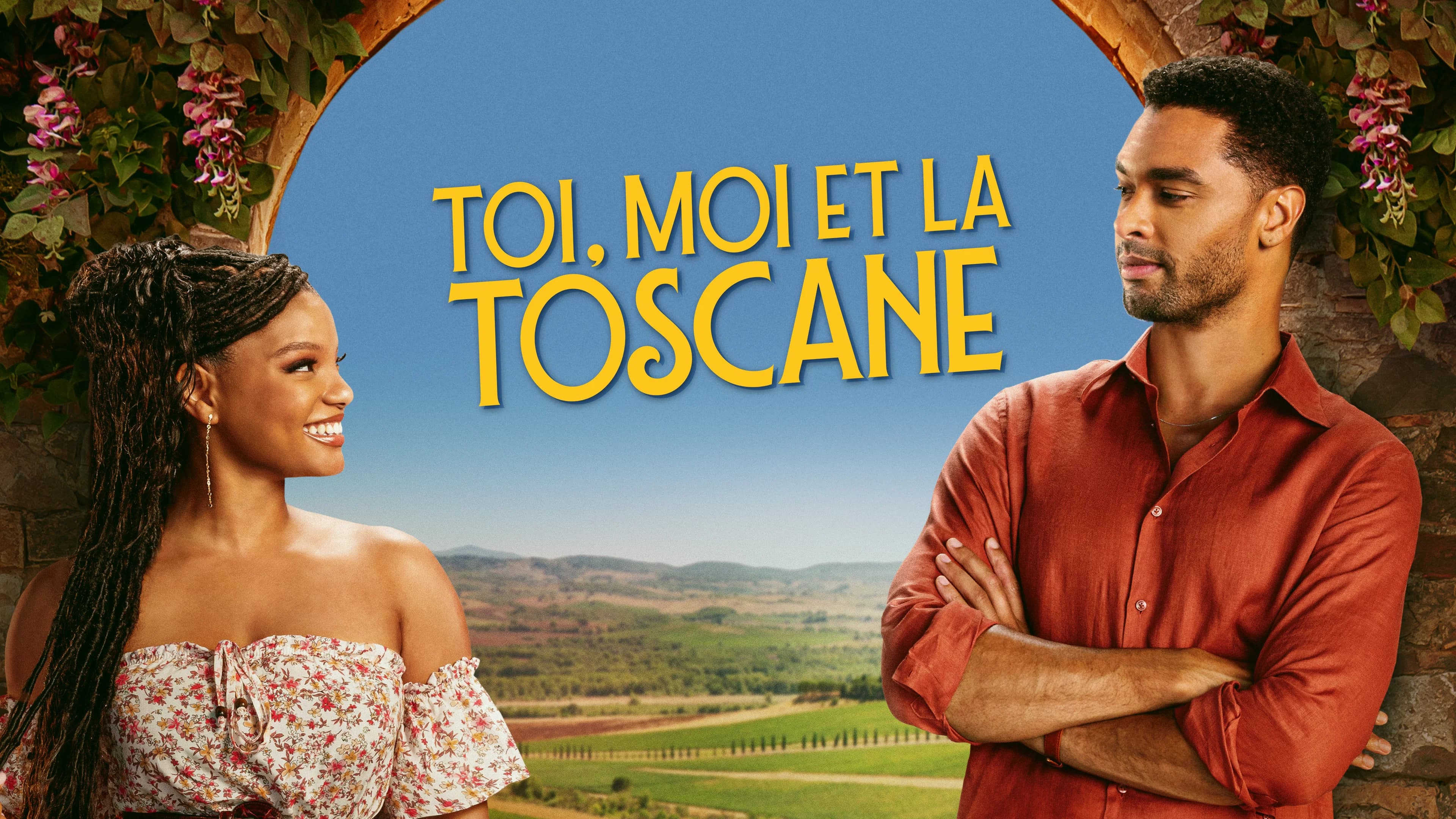 Halle Bailey et Regé-Jean Page dans le visuel officiel de Toi, Moi et la Toscane